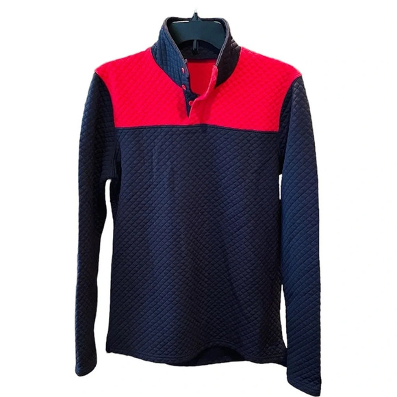Zyia Active women’s quilted pullover sweatshirt oversized SZ S red black - Picture 1 of 8